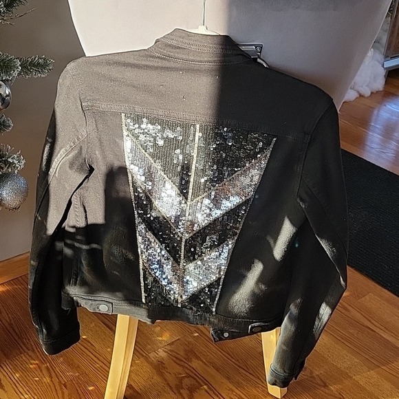 L'AGENCE Celine denim jacket. XS. Black. - Picture 4 of 8